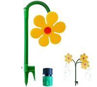 Arroseur Crazy Dancing Daisy avec piquet, pulvérisateur d'eau rotatif à 360°, outil d'irrigation durable pour jardin et pelouse (jaune)