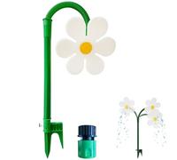 Arroseur Crazy Dancing Daisy avec piquet, pulvérisateur d'eau rotatif à 360°, outil d'irrigation durable pour jardin et pelouse (blanc)