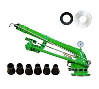 Arroseur d'arrosage rotatif à 360°, arroseur à impulsion de 5,1 cm avec manomètre/7 buses, rayon de pulvérisation : 29-57 mètres, pression de fonctionnement de 4-8 bar, pour jardin