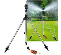 Arroseur de gazon avec trépied télescopique Arrosage de jardin Arroseur circulaire 360° Arroseur à impulsions Arroseur de jardin Grandes surfaces en métal, rayon de pulvérisation jusqu'à 10m