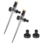 Arroseur de Jardin Asperseur Arrosage Circulaire et Serie Arroseur sur Piquet à Secteur 360° Jardin Gazon Pelouse Rotatif,Équipé d'un Port de Connexion(2 Pieces)