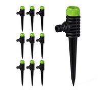 Arroseur de jardin, lot de 10, arrosage Jardin pelouse Gazon aspergeur piquet sol 1/2’’ vert noir 30m², vert noir