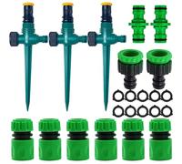 Arroseur de jardin multifonction rotatif à 360° avec raccord de tuyau 1/2", arrosage automatique du jardin pour une répartition uniforme de l'eau, robuste