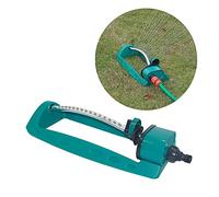 Arroseur de jardin oscillant réglable à 15 trous pour système d'irrigation de pelouse, cour, jardin, alliage d'aluminium ABS, large couverture, 4 modes d'irrigation, contrôle facile de la distance de
