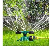 Arroseur de jardin oscillant - Rotation à 360°, durable, à 3 bras, réglable - Irrigation à grande échelle des plantes et pelouses