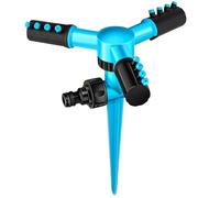Arroseur de Jardin Plastique Arroseur de Pelouse Automatique à 360° Arroseur d'eau Pulvérisateur Durable à 3 Bras pour Jardin Et l'Irrigation Pastorale