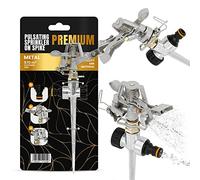 Arroseur de jardin pour voiture - Arroseur à impulsions - En métal - Pour arrosage - Rotation sur pic - Connexion rapide facile - Arroseur de pelouse à 360°