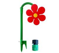 Arroseur de jardin rotatif à 360° pour pelouse, pulvérisateur d'eau en plastique durable avec adaptateur de tuyau pour irrigation de cour/terrasse (rouge)