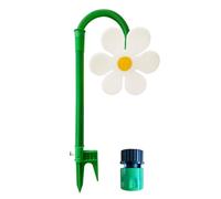 Arroseur de jardin rotatif à 360° pour pelouse, pulvérisateur d'eau en plastique durable avec adaptateur de tuyau pour irrigation de cour/terrasse (blanc)