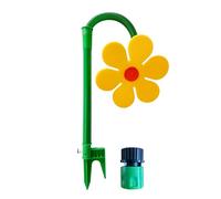 Arroseur de jardin rotatif à 360° pour pelouse, pulvérisateur d'eau en plastique durable avec adaptateur de tuyau pour irrigation de cour/terrasse (jaune)