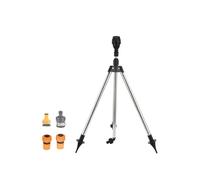 Arroseur de jardin rotatif à 360° sur trépied réglable avec adaptateur de tuyau de 1,9 cm pour terrasses, serres, parterres de fleurs, arroseur en acier inoxydable ABS
