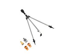 Arroseur de jardin rotatif à 360° sur trépied réglable avec adaptateur de tuyau de 1,9 cm pour terrasses, serres, parterres de fleurs, arroseur extensible avec double connecteurs
