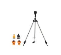 Arroseur de jardin rotatif à 360° sur trépied réglable de 2,5 cm, adaptateur de tuyau pour patio, serre, parterre de fleurs, arrosage, base d'arrosage en acier inoxydable étanche