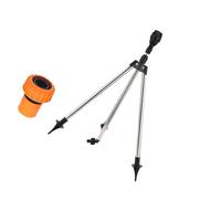 Arroseur de jardin rotatif à 360° sur trépied réglable de 2,5 cm, adaptateur de tuyau pour patios, serres, parterres de fleurs, arrosage stable, insertion au sol
