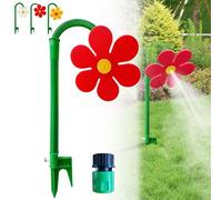 Arroseur de marguerite folle, arroseur de jardin rotatif à 360 °, outil d'irrigation amusant pour pelouse, jardin, cour (rouge)