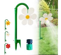 Arroseur de marguerite folle - Rotatif à 360° - Outil d'irrigation amusant pour pelouse, jardin, cour (blanc)