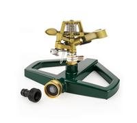 Arroseur de pelouse avec Socle métallique, arroseur de Jardin, arroseur de pelouse à 360 degrés pour l'arrosage de Grandes Surfaces, arroseur à Pulsation pour pelouse, Cour et Gazon