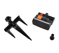 Arroseur de pelouse oscillant réglable à 16 trous - Grande couverture - Système d'arrosage avec double jet pour arrosage extérieur de jardin, cour (B)