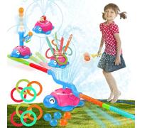 Arroseur d'eau 4 en 1 en forme de tortue pour enfants, jouets d'été, jouets d'extérieur pour tout-petits, jouets d'eau pour enfants, jeux de jardin pour s'amuser en été, jouets d'eau pour garçons et