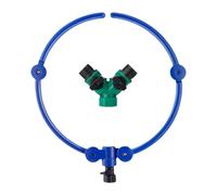 Arroseur d'eau à 360 degrés pour jardins et fermes, système d'arrosage réglable avec répartiteur en Y et valve, bleu, 33 cm de diamètre