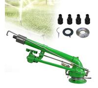 Arroseur d'eau à impact impulsionnel - 5,1 cm - Turbine Vortex - Pulvérisateur d'irrigation agricole - Avec buse de rechange, connexion à bride, pour l'irrigation de la pelouse, du jardin