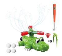 Arroseur d'eau extérieur en Forme de Crocodile 2 en 1 pour, Ensemble Amusant pour pelouse avec Rotation à 360°, pour Jardin, arrière-Cour, Baseball, Lanceur de Bombes à Eau, Jouet, Cadeau d'ét