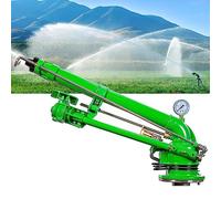 Arroseur d'irrigation Heavy Duty de 2 pouces avec jauge, pistolet à eau turbo tige de 187ft Range, pulvérisateur rotatif en alliage de zinc 360 pour le contrôle de la poussière de jardin de ferme