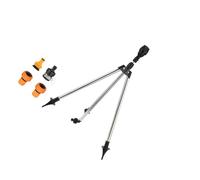 Arroseur extensible en acier inoxydable avec buses interchangeables de 2,5 cm, connecteur à dégagement rapide, montage au sol, trépied d'arrosage