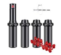 Arroseur Hunter PGP-Adj : portée de 6,40 à 15,80 mètres, filetage 3/4". Réglage précis de l'angle d'arrosage - Tuyères incluses. Arroseur d'arrosage de pelouse + outil de réglage