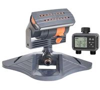 Arroseur Oscillant À 16 Buses avec Minuterie d'eau D'arrosage Double Zone Mini Arroseur d'eau Oscillant Turbo Irrigation Automatique Robuste De Jardin De Pelouse