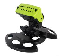 Arroseur oscillant à 16 trous, pour pelouse, buse de pulvérisation d'eau réglable à 360° avec rotation à 180°, système d'irrigation en plastique ABS, noir et vert (B)