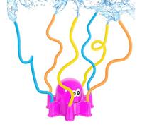 Arroseur pieuvre pour enfants avec 6 bras qui éclabousse de l'eau | env. 20,5 x 20 x 14 cm | Jouet d'eau pour petits et grands (rose)