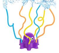 Arroseur pieuvre pour enfants avec 6 bras qui éclabousse de l'eau | env. 20,5 x 20 x 14 cm | Jouet d'eau pour petits et grands (violet)