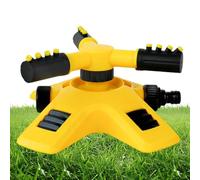 Arroseur rotatif à 360 ° à 3 bras pour pelouse, légumes, terrasse, serre, piscine, jaune, ABS