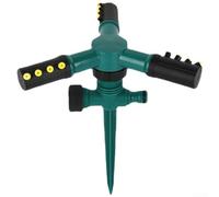 Arroseur rotatif automatique à 360 ° pour arrosage de jardin, distance de pulvérisation 8-10 m, design à triple bras de fourche, connectable pour extension, en plastique, compatible avec les tuyaux