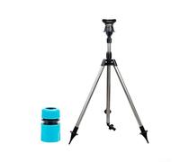Arroseur rotatif en acier inoxydable avec trépied télescopique réglable en hauteur pour irrigation complète de pelouse (B)