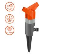 Arroseur Rotatif Foxtrott Classic de Gardena : arroseur de pelouse pour Un arrosage Uniforme de Surfaces jusqu'à 130 m², sans flaques d'eau, Secteur d'irrigation 360°, portée de 13 m (1953-20)