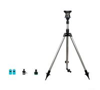 Arroseur rotatif télescopique en acier inoxydable avec support trépied stable pour angle de pulvérisation réglable et distance dans le jardin et la pelouse (C)