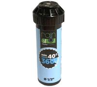 Arroseur Turbine 40-360° Portée 5-9m - Réglage Tournevis Cruciforme - Pointeur Indicateur d'Arc Sélectionné - Mécanisme Anti-Dommage - Filtre Interne Amovible - Pression 1,8-5 Bars - Rain