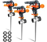 Arroseurs à pulsation avec pic en métal, arroseur rotatif réglable à impact grande zone de couverture pour cour, pelouse, jardin Système d'arrosage hors sol (3)