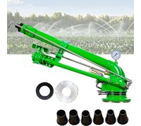 Arroseurs agricoles, arroseur à Impact avec manomètre, arroseur à Impact réglable for Grandes Surfaces, 4 Buses de Rechange, for l'irrigation des pelouses, des Jardins et Le dépoussiérage Industriel
