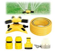 Arroseurs de pelouse de jardin pour tuyau, 6 motifs de pulvérisation rotatifs oscillants, fixation d'arroseurs pour tuyau d'eau de 5 m, système d'irrigation d'eau réglable pour grandes et petites