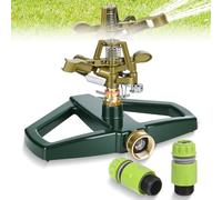 Arroseurs pour Jardin à Impact pulsé avec Base en métal, rroseur Pelouse, Arrosage Automatique pour Jardin, Rotatif à 360°,Couverture jusqu'à 5 800 Pieds carrés pour Jardins, Les pelouses, Les Cours