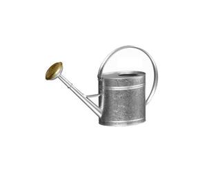 Arrosoir 4L - Acier galvanisé - avec Pomme métal Grille Laiton - Léger et Robuste - Grande Anse Ergonomique - Idéal arrosage intérieur, Balcon, Jardin et Potager - 020340