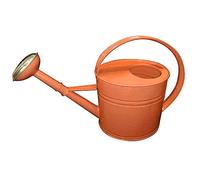 Arrosoir 4L - Acier galvanisé Peint Corail - Pomme métal démontable avec Grille Laiton - Grande Anse Ergonomique - Robuste, décoratif et Durable - pour arrosage Jardin et Plantes - 020343