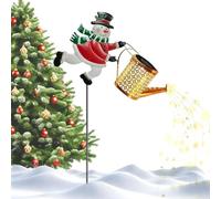 Arrosoir De Noël À Energie Solaire,Lumières De Bouilloire Bonhomme De Neige Solaire De Noël | Lanterne Étanche pour Paysage - pour Jardin Terrasse Cour Pelouse Allée Extérieur
