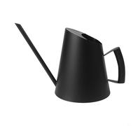 Arrosoir en acier inoxydable résistant à la rouille avec long bec pour plantes d'intérieur et d'extérieur, garantit que l'eau atteint les racines des plantes sans déversement (1500 ml, noir)