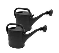 Arrosoir en plastique de 10 l - Anthracite - Lot de 2 - Arrosoir de jardin avec douchette amovible - Pour arrosage des plantes