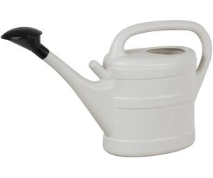 Arrosoir en plastique recy e 10 litres extérieur - Gris clair avec rosace amovible et support rose