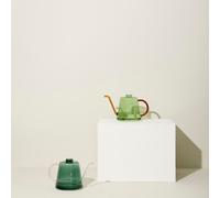 Arrosoir en verre vert et ambre